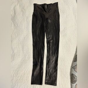 SPANX Liquid Leather Black Leggings